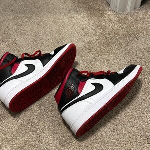 Nike Air Jordan Black, Red, and White Sneakers